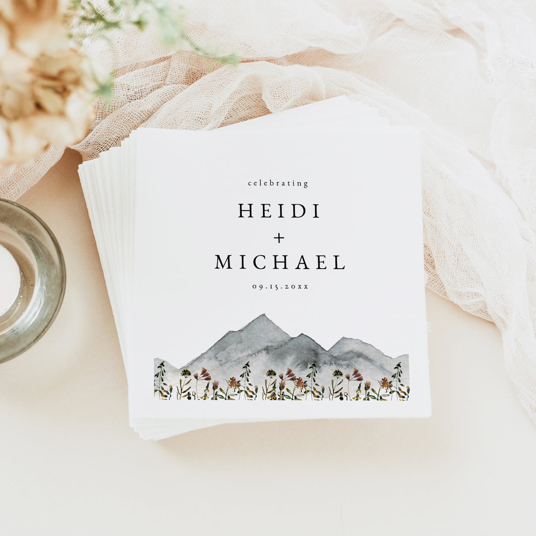 HEIDI Rustic Outdoor Rehearsal Dinner or Wedding Napkins