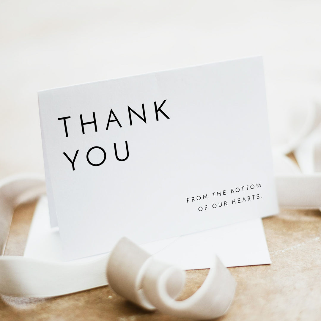 KENNEDY Modern Minimalist Wedding Thank You Cards