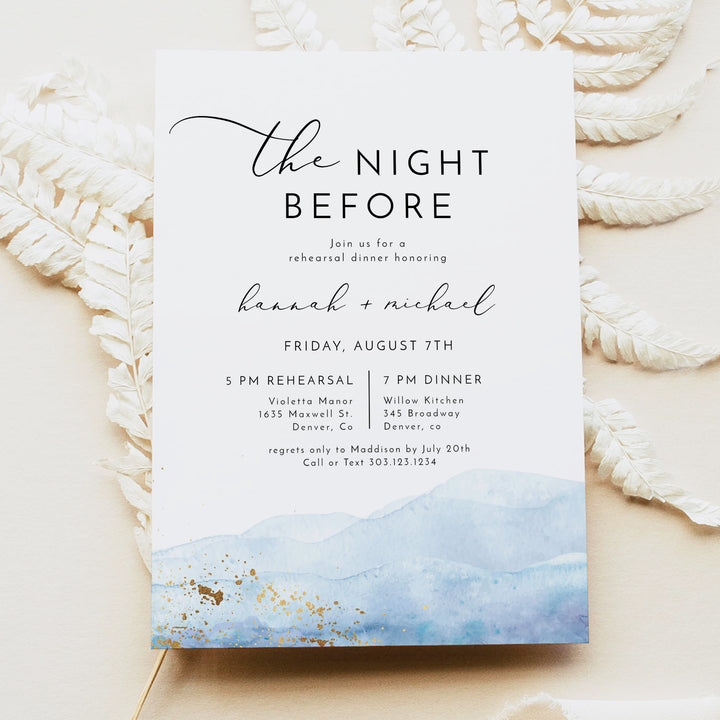 BLAKELY The Night Before Destination Wedding Rehearsal Dinner Invitation