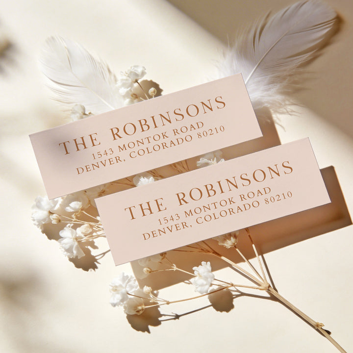 MIA Beige Bohemian Wedding Return Address Labels