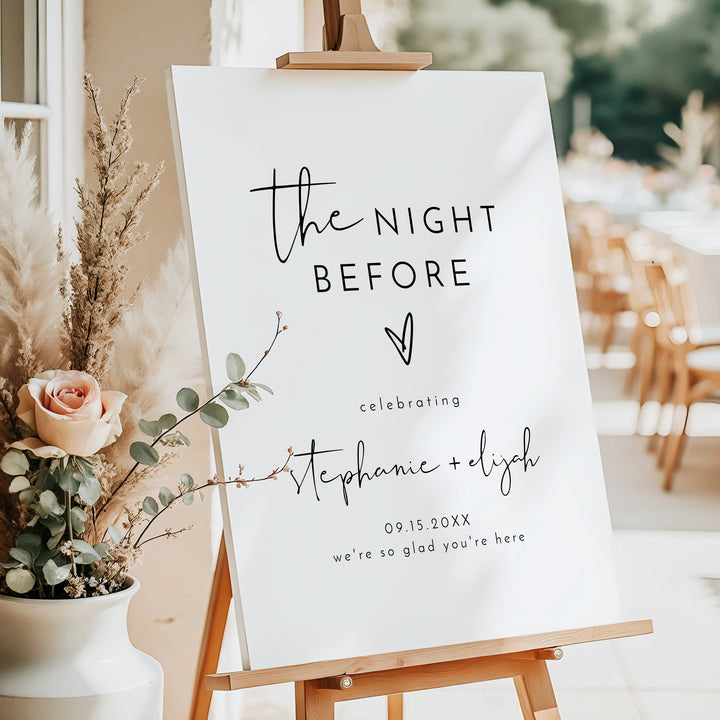 ADELLA The Night Before Boho Wedding Rehearsal Dinner Welcome Sign