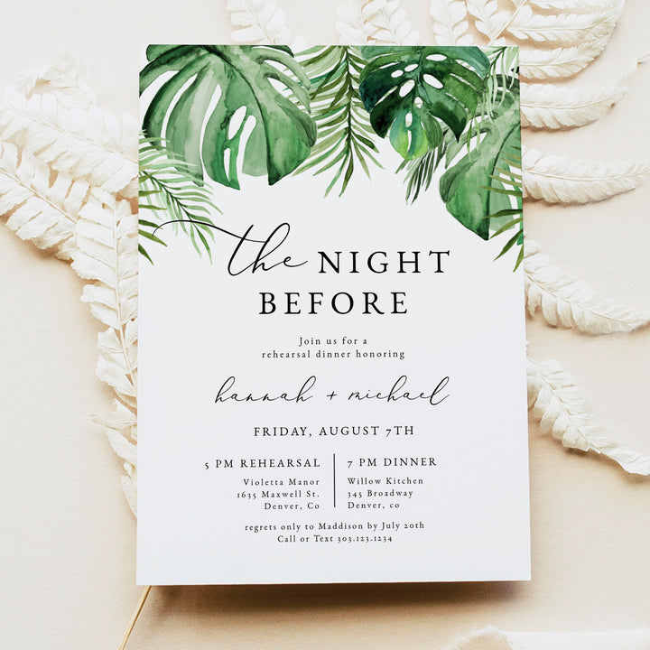 CORA The Night Before Tropical Rehearsal Dinner Invitation