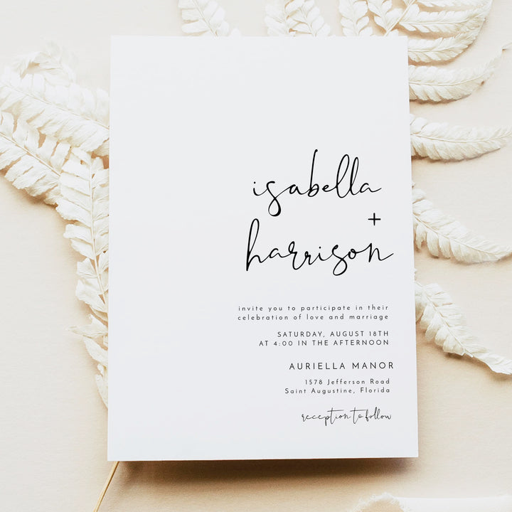 ADELLA Simple Script Photo Wedding Invitation