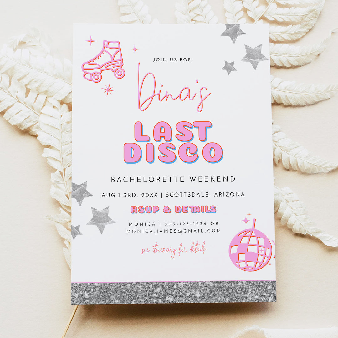 DINA Last Disco Cowgirl Bachelorette Weekend Invitation & Itinerary