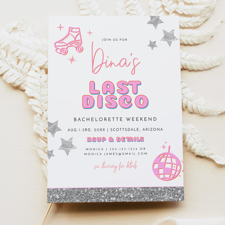 DINA Last Disco Cowgirl Bachelorette Weekend Invitation & Itinerary