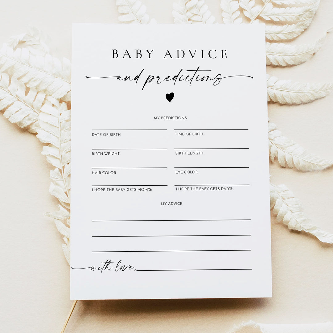 BLAIR Baby Advice and Predictions Card