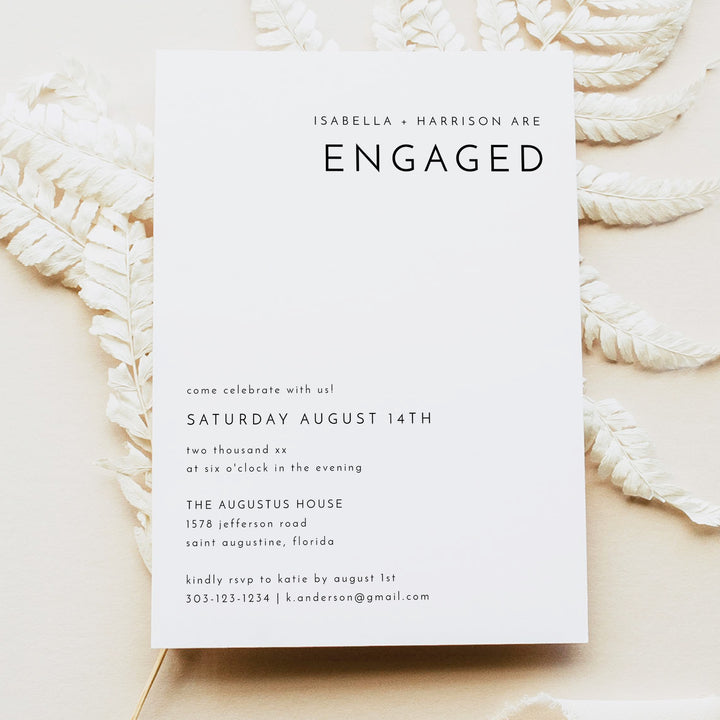 KENNEDY Elegant Luxury Engagement Party Invitations
