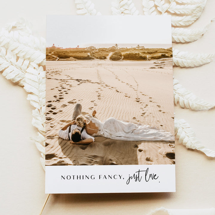 WILLOW Nothing Fancy Just Love Elegant Photo Elopement Announcement