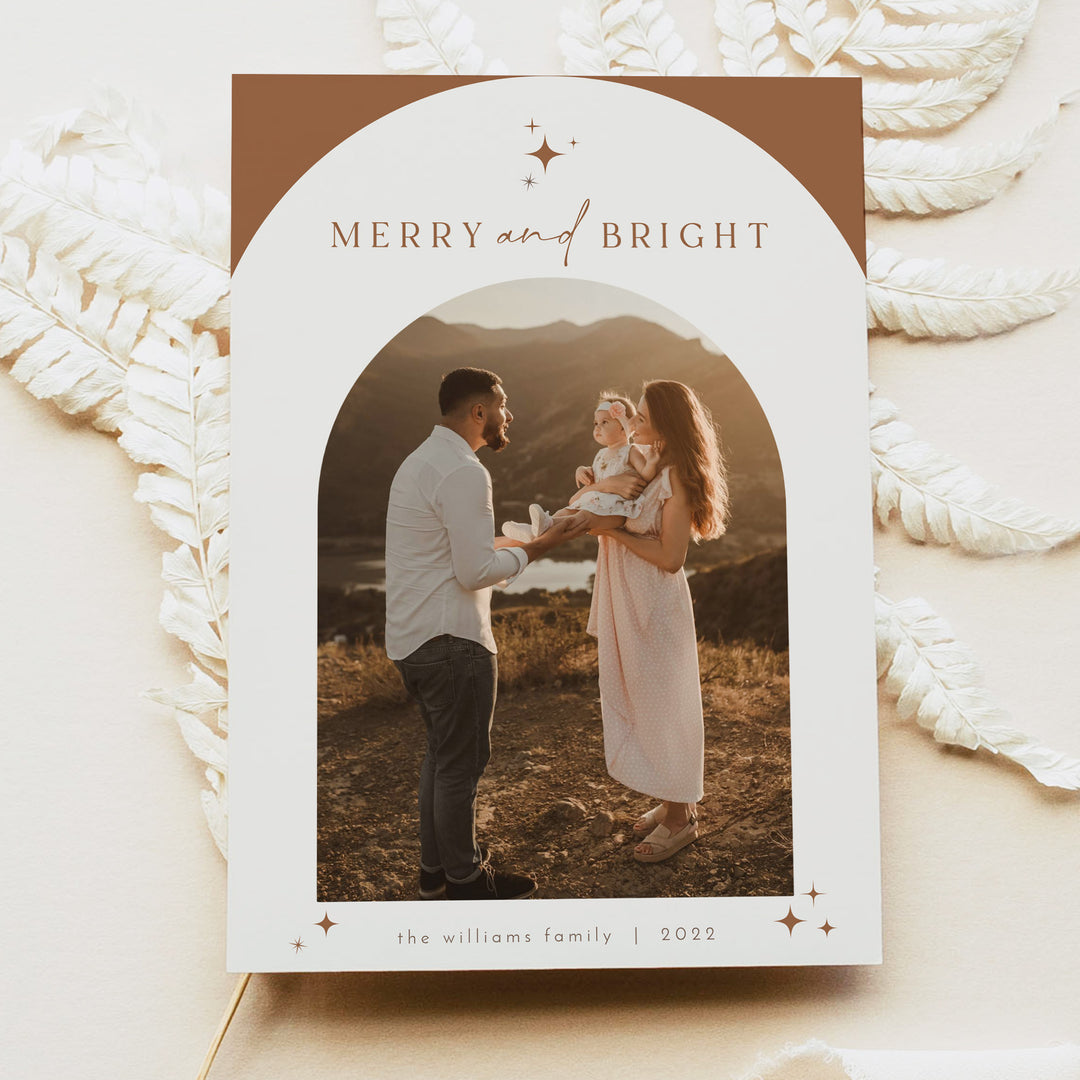 GALA Terracotta Boho Arch Photo Christmas Card Set