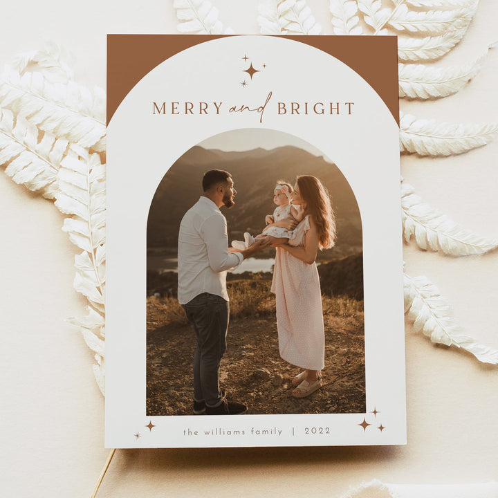 GALA Terracotta Boho Arch Photo Christmas Card Set