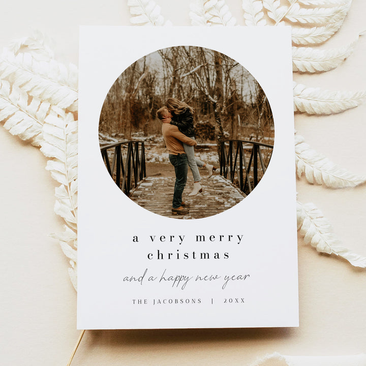ALINA Very Merry Christmas Elegant Photo Holiday Cards