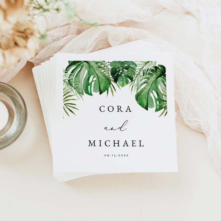 CORA Beach Destination Wedding Napkins Personalized