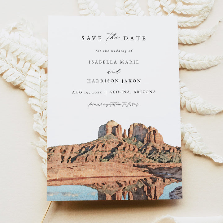 SEDONA Arizona Destination Wedding Photo Save the Date Invitation