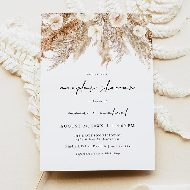 CIERA Rustic Fall Couples Wedding Shower Invitations
