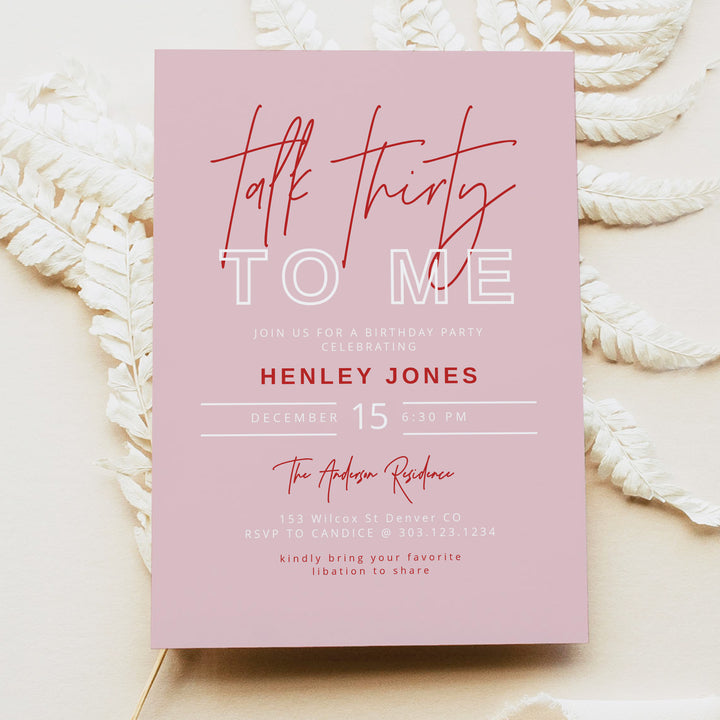 HENLEY Modern Funny 30th Birthday Party Invitation