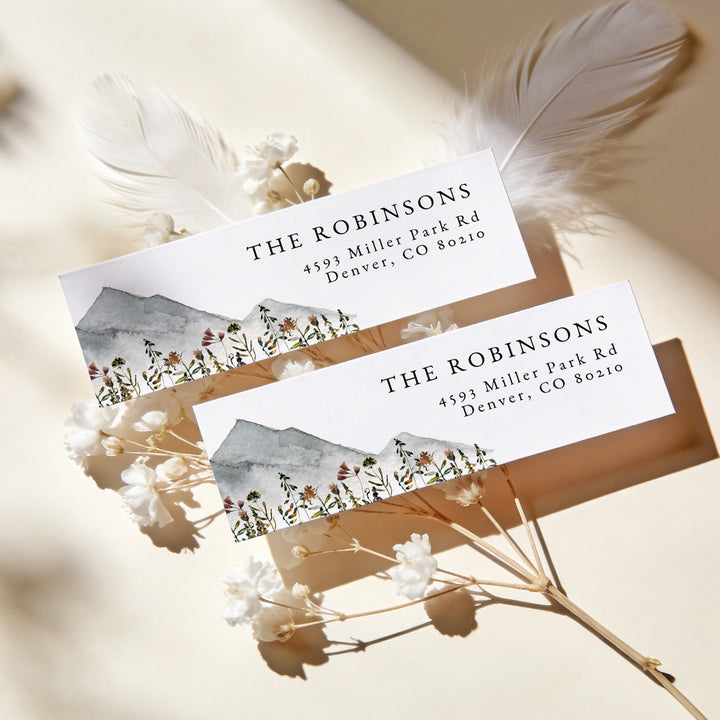 HEIDI Rustic Mountain Wedding Return Address Label