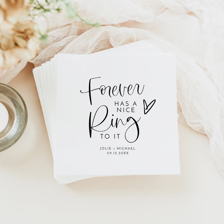 JOLIE Forever Has a Nice Ring To It Engagement Party or Wedding Napkin
