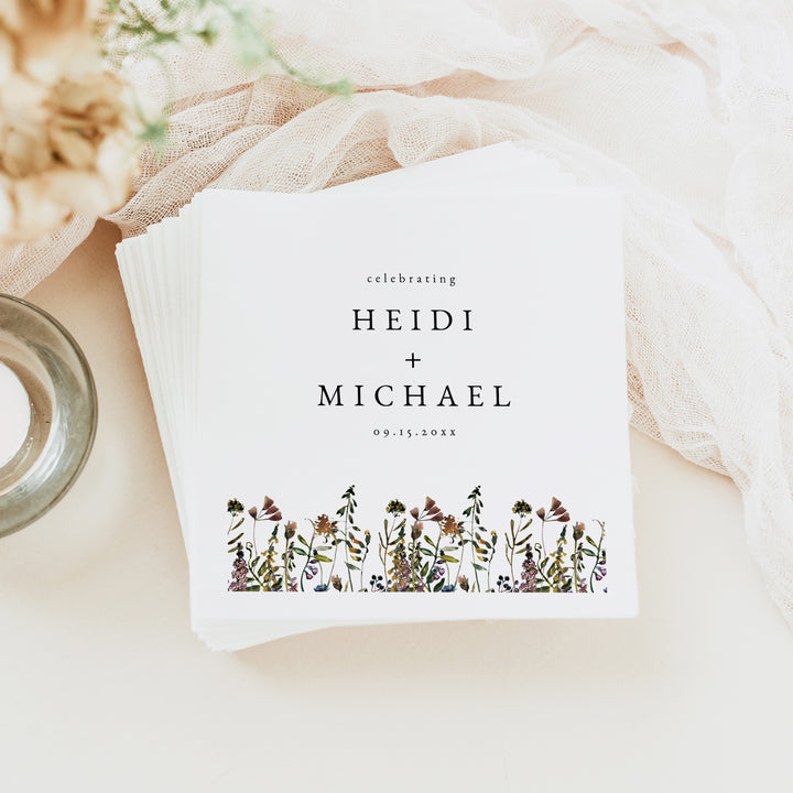 HEIDI Bohemian Wildflower Wedding Reception Napkins
