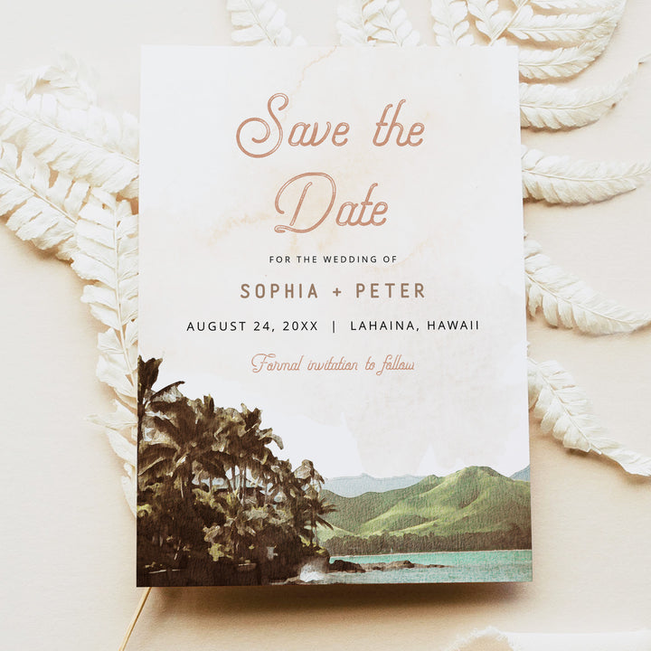 NANI Hawaii Beach Wedding Photo Save the Date Cards