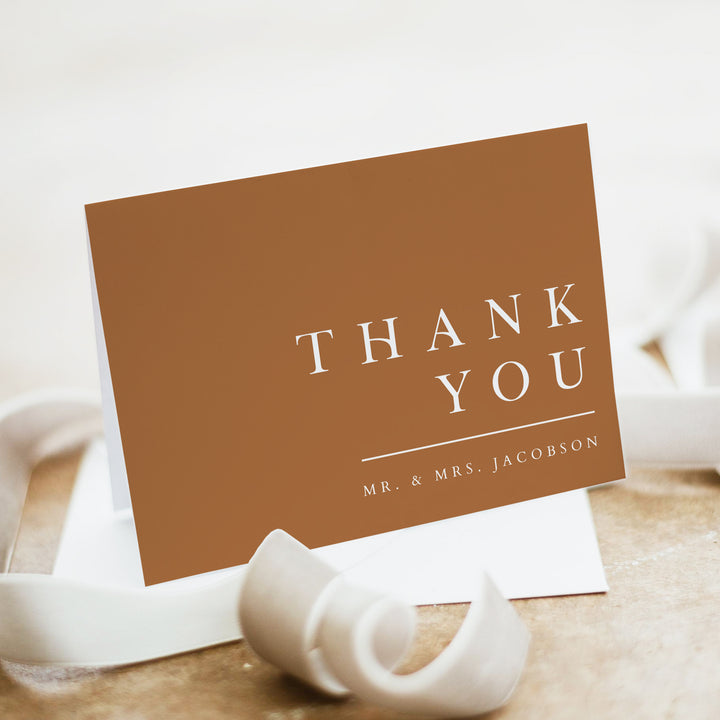 MIA Personalized Burnt Orange Minimalist Thank You Card
