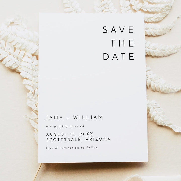 KENNEDY Minimalist Wedding Save the Date Invitations with Photo
