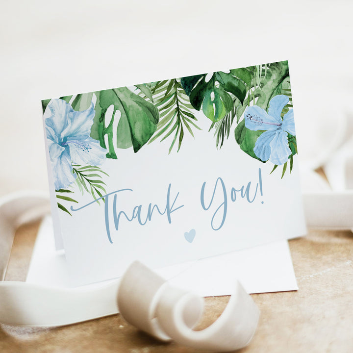 LALANI Tropical Hibiscus & Palms Personalized Thank You Cards