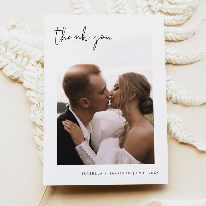 ADELLA Custom Boho Wedding Thank You Cards with Photo