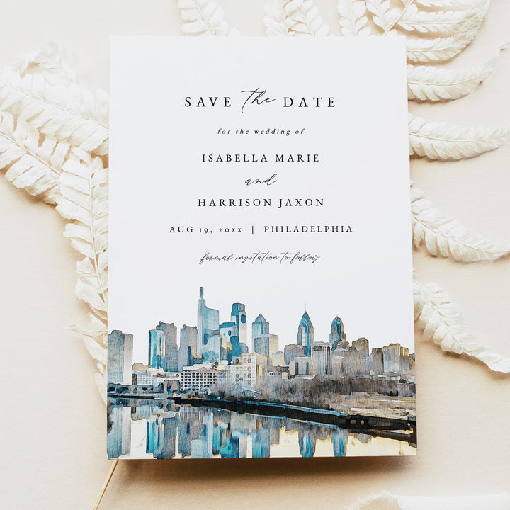 PHILADELPHIA Skyline Photo Save the Date Cards
