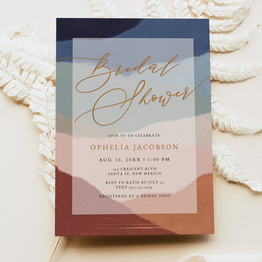 OPHELIA Terracotta Boho Desert Bridal Shower Invitation