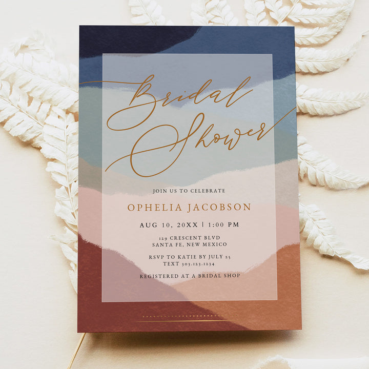 OPHELIA Terracotta Boho Desert Bridal Shower Invitation