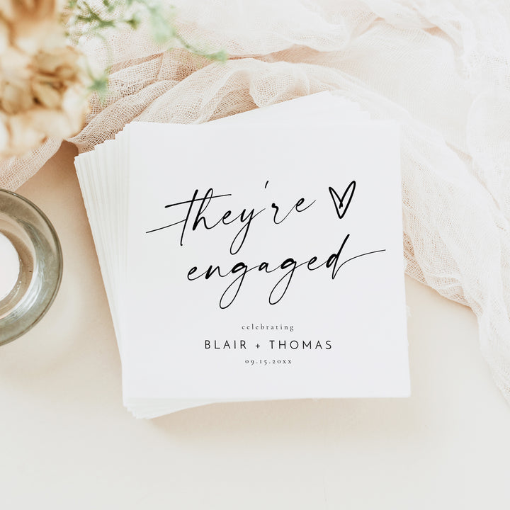 BLAIR They're Engaged Boho Engagement Party Napkins