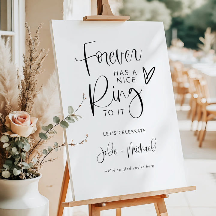 JOLIE Forever Has a Nice Ring To It Engagement Party Sign