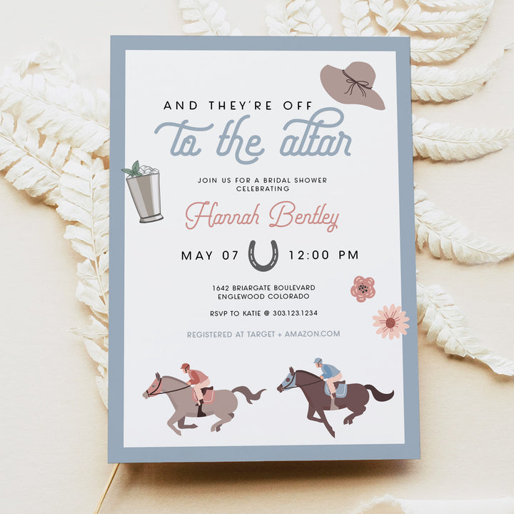 RODALIND Off To The Altar Horse Derby Bridal Shower Brunch Invitations