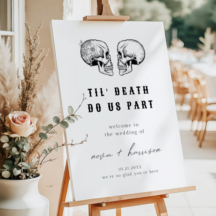 NOVA Til Death Do Us Part Halloween Wedding Welcome Sign
