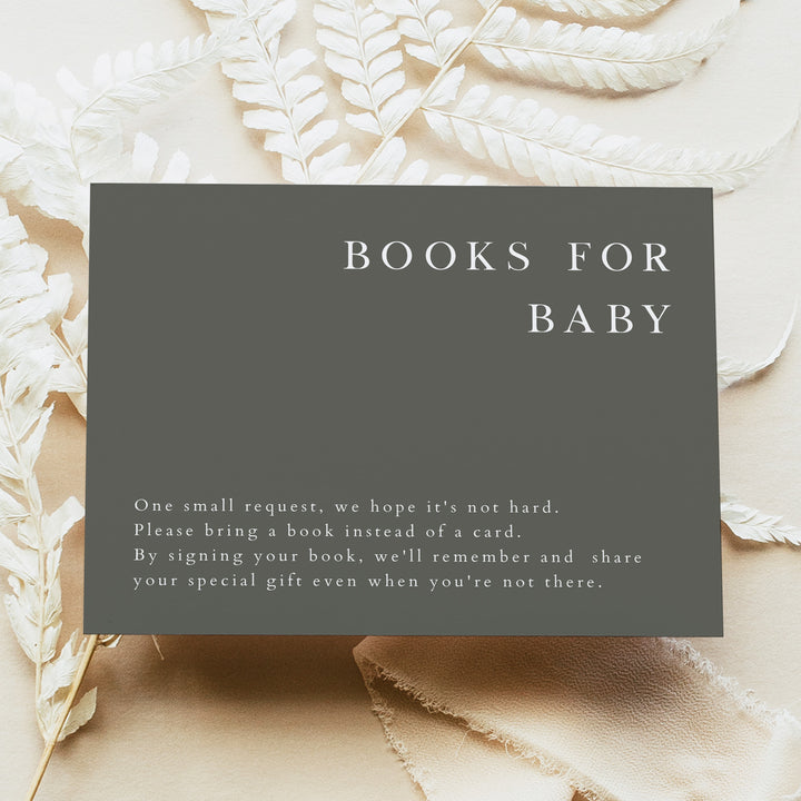 NINA Modern Boho Green Baby Shower Books for Baby Card
