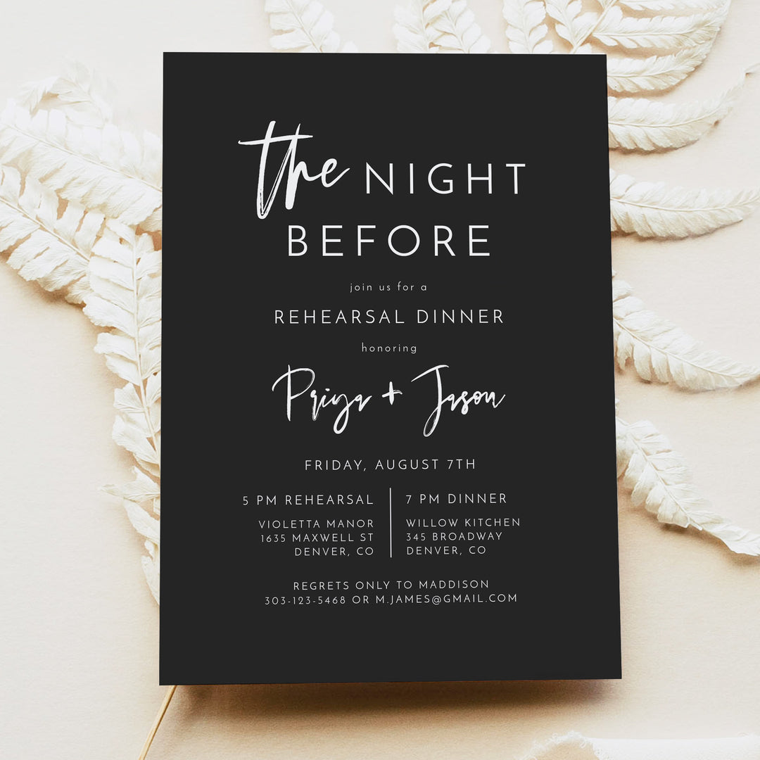 PRIYA The Night Before Wedding Rehearsal Dinner Invitation