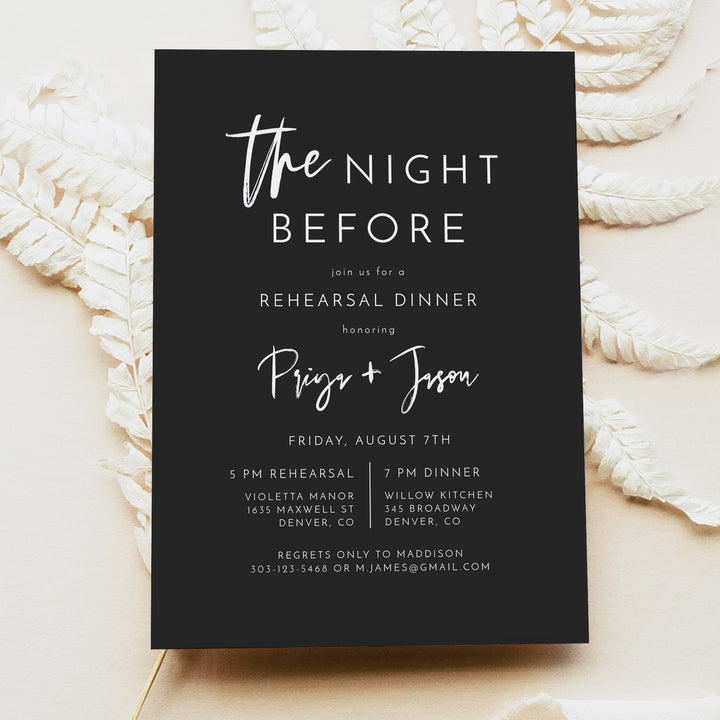 PRIYA The Night Before Wedding Rehearsal Dinner Invitation
