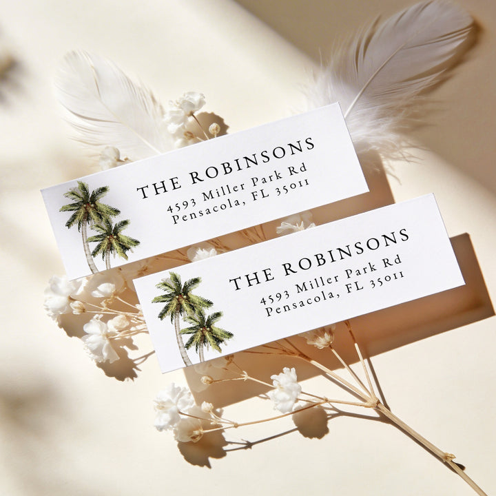 MONA Tropical Palm Tree Return Address Labels
