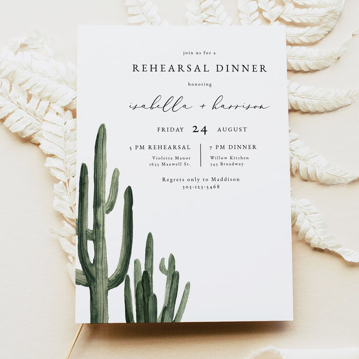 ELEANOR Rustic Boho Wedding Rehearsal Dinner Invitations