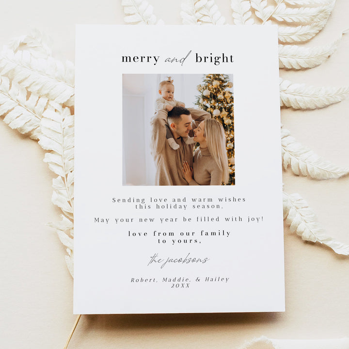 ALINA Merry and Bright Elegant Christmas Photo Cards