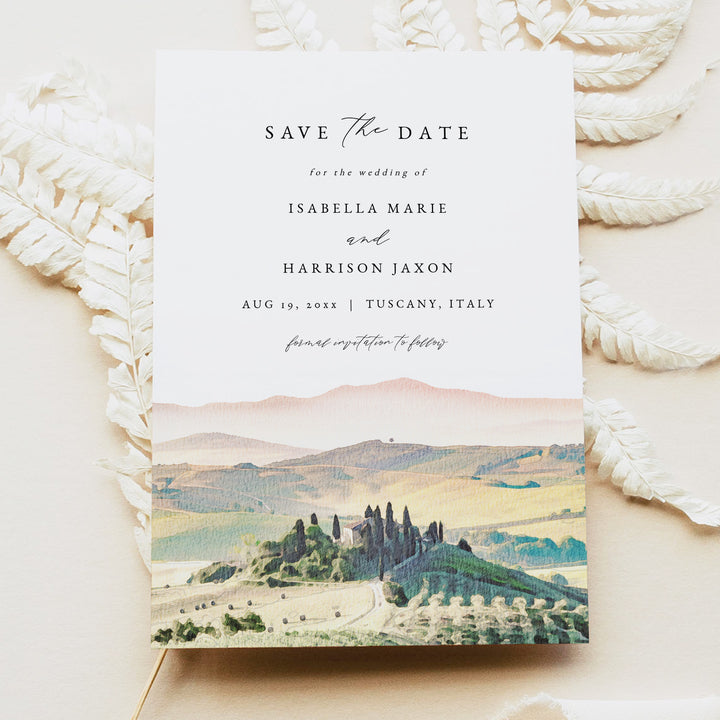 TUSCANY Italy Romantic Destination Wedding Save the Date Invitations