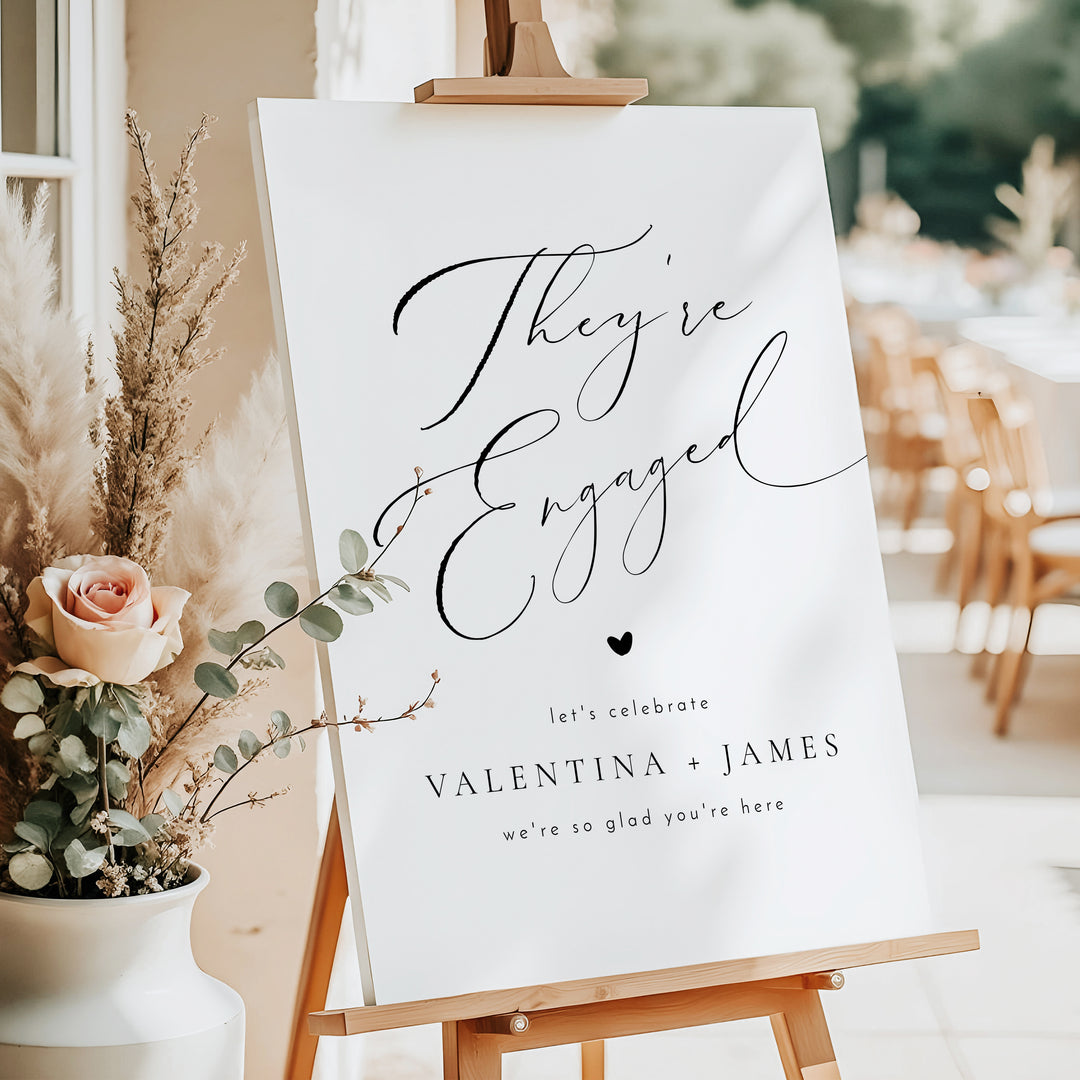 VALENTINA They're Engaged Engagement Party Welcome Sign