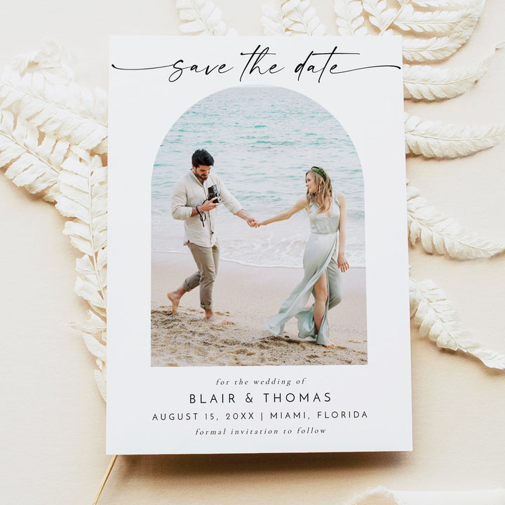 BLAIR Modern Arched Photo Save the Date Card Invitations