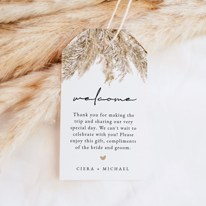 CIERA Rustic Desert Welcome Wedding Bag Tag