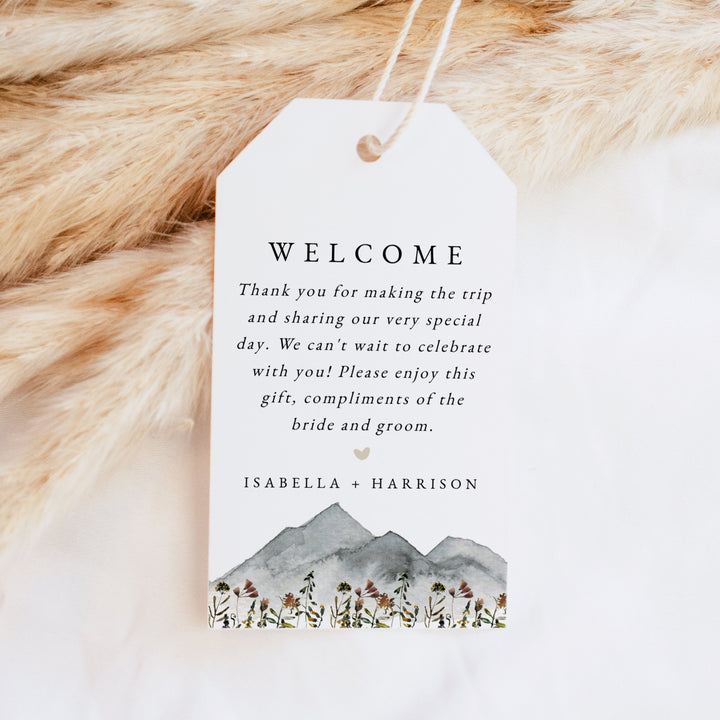 HEIDI Personalized Rustic Boho Wedding Welcome Bag Gift Tags