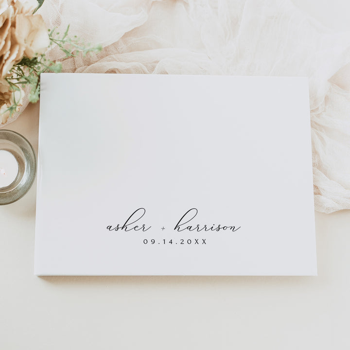 ASHER Personalized Modern Calligraphy Wedding Guest Book