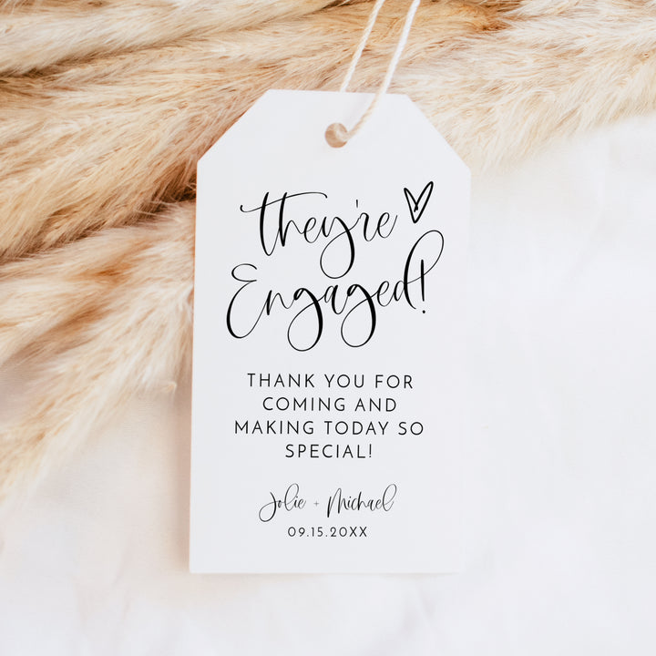 JOLIE They're Engaged Personalized Engagement Party Gift Tags