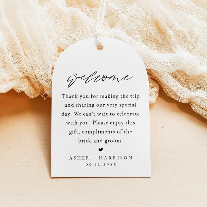 MARAH Modern Arch Wedding Welcome Bag Tags