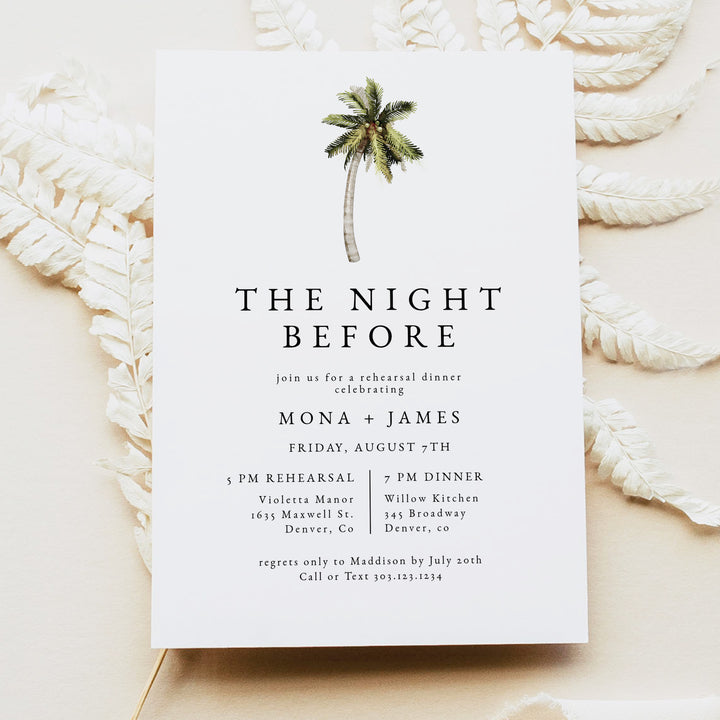 MONA Tropical The Night Before Rehearsal Dinner Invitations
