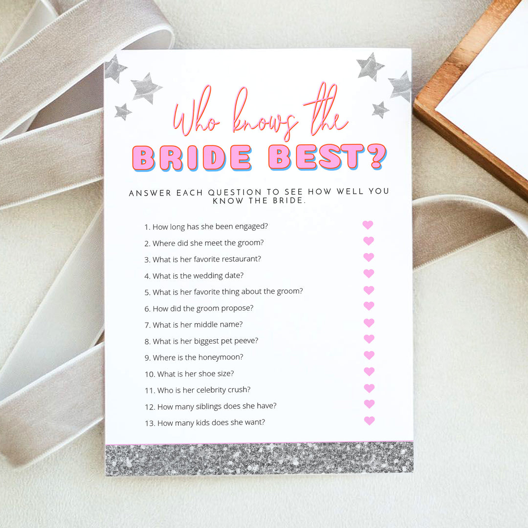 DINA Who Knows the Bride Best Bridal Shower Game